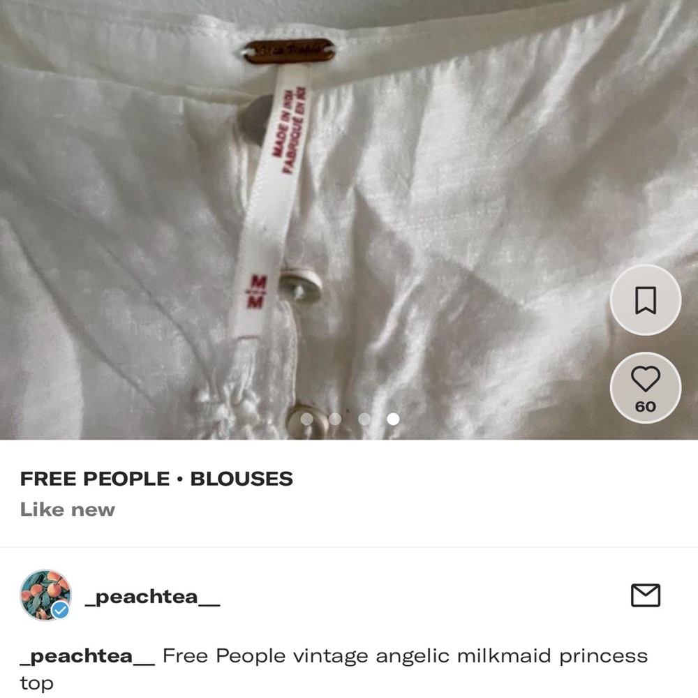 SOLD on Merc || FREE PEOPLE blouse - Picture 4 of 5